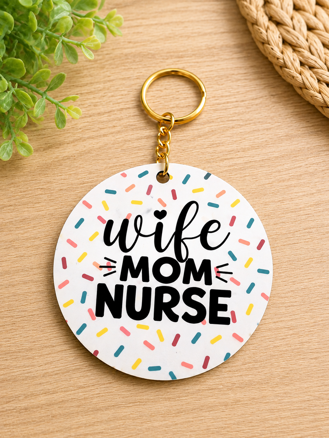Wife Mom Nurse Keychain